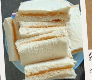 Kaya sandwich fingers cut small for little hands